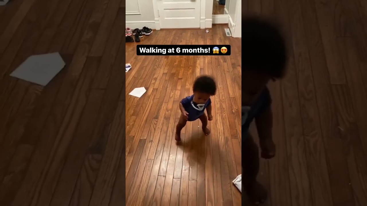 🧐 Six-month-old baby walking 😮 #pandemicbaby  #kidsshow #kidsvideos #carseatng #childentertainment