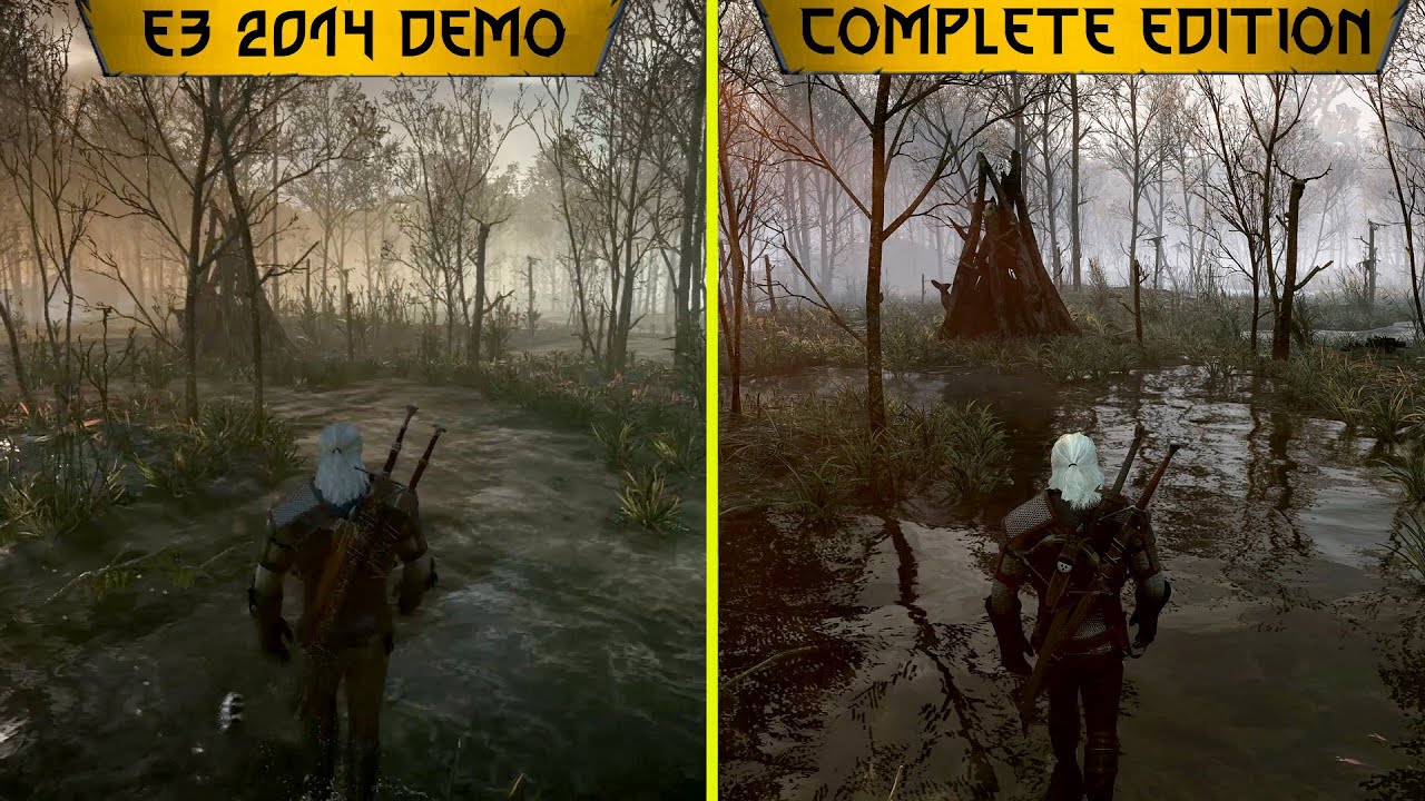 The Witcher 3 E3 2014 Demo vs Free Next Gen Patch PC RTX 3080 Graphics Comparison Ultrawide