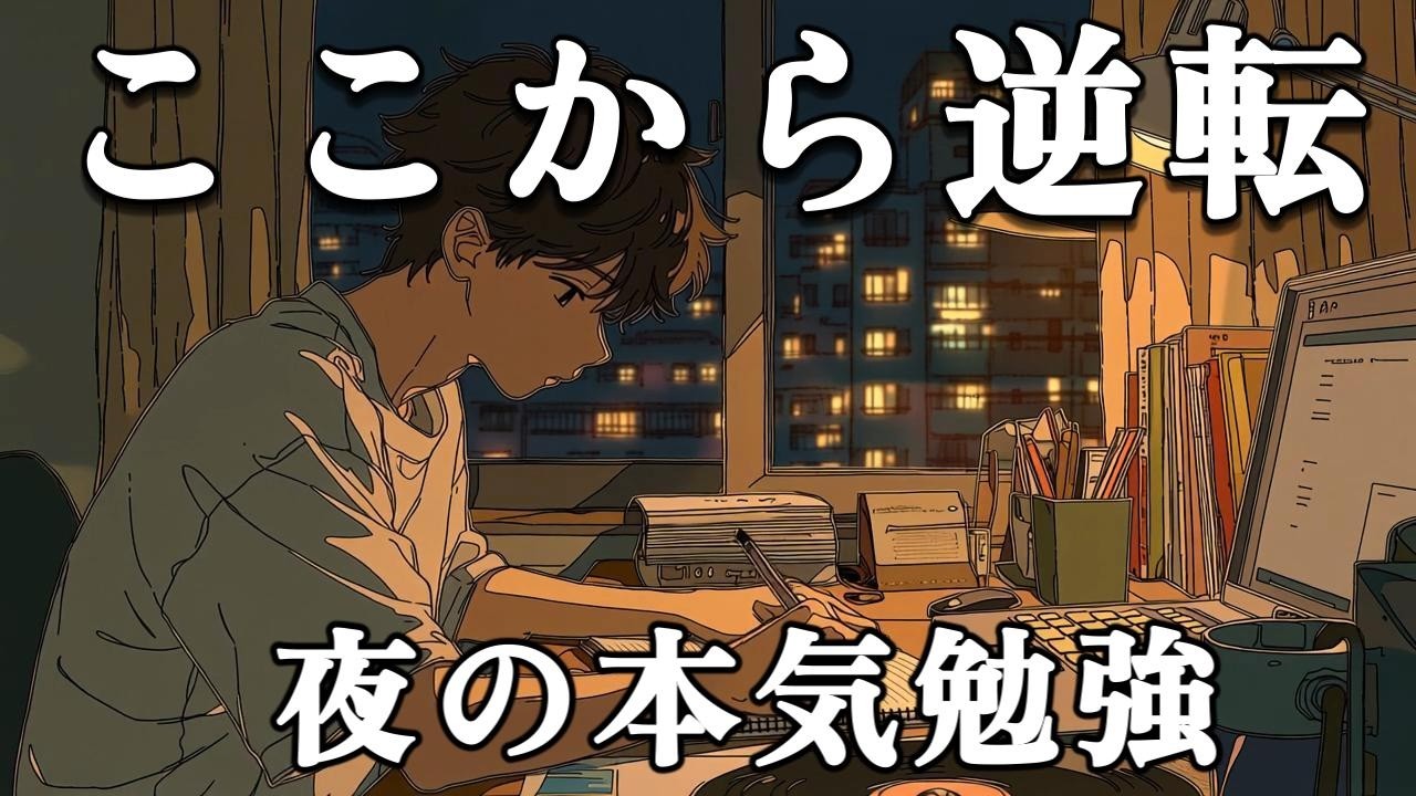 ここから逆転｜夜の本気勉強に集中できるLo-fi Study BGM 2時間