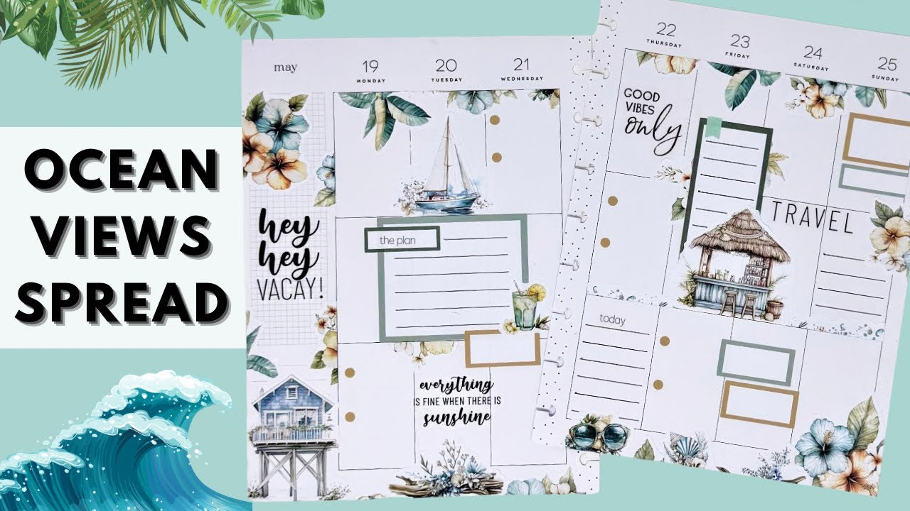 PLAN WITH ME | OCEAN VIEWS VOL 2 SPREAD | THE HAPPY PLANNER
