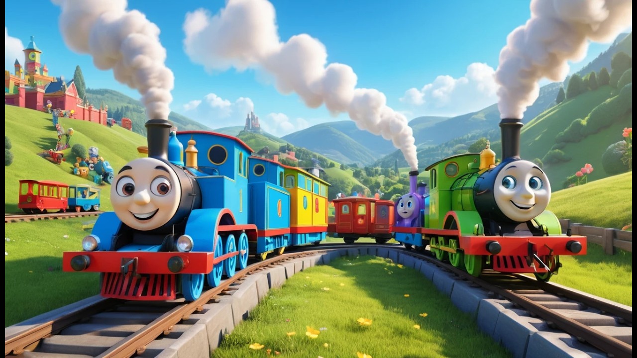 Four Little Toy Trains Choo Choo Choo | Transport & Counting Song for Kids