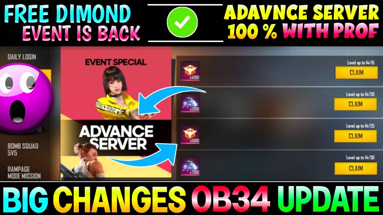 FREEFIRE ADVANCE SERVER FULL REVIEW | OB 34 ADVANCE SERVER FREEFIRE | FREEFIRE NEW UPDATE ||