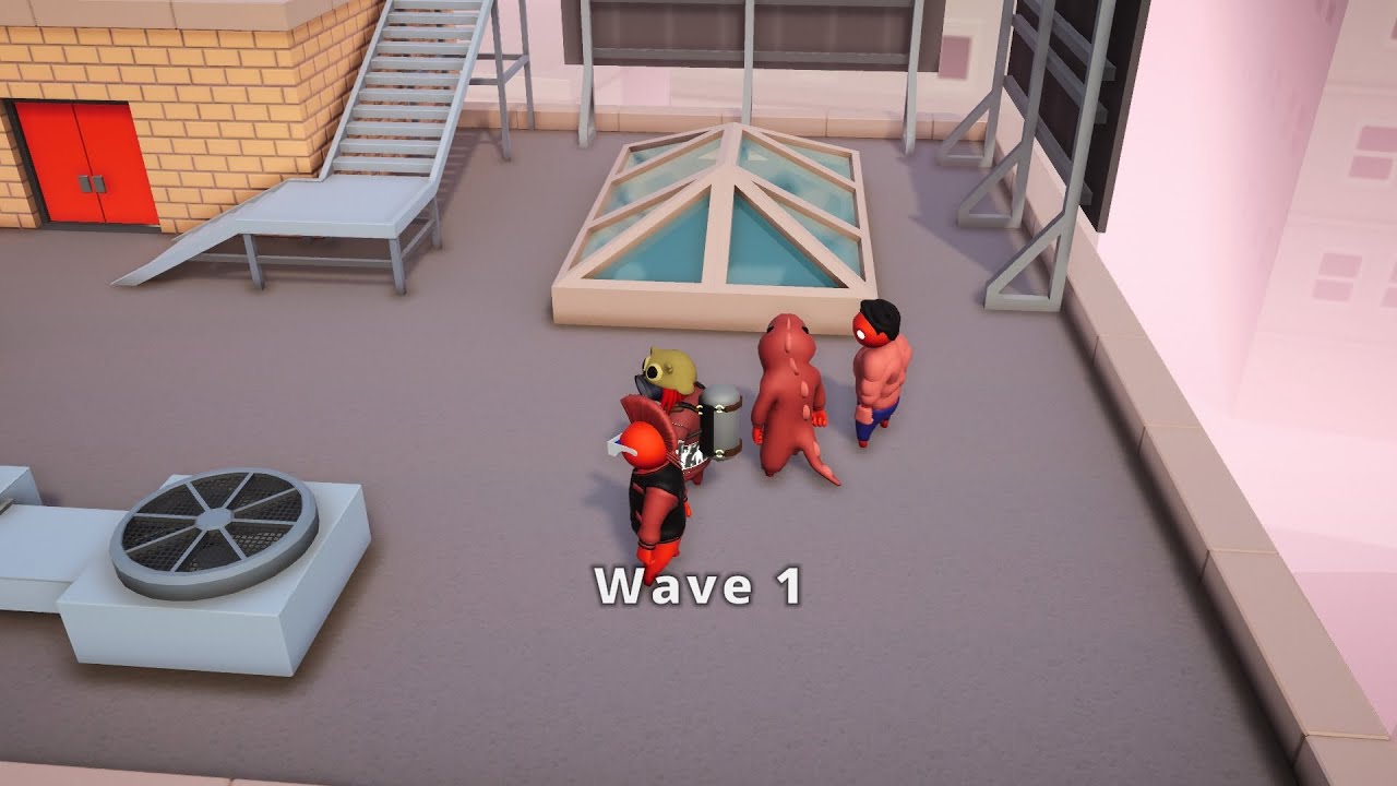 Gameplay of waves in Gang Beasts