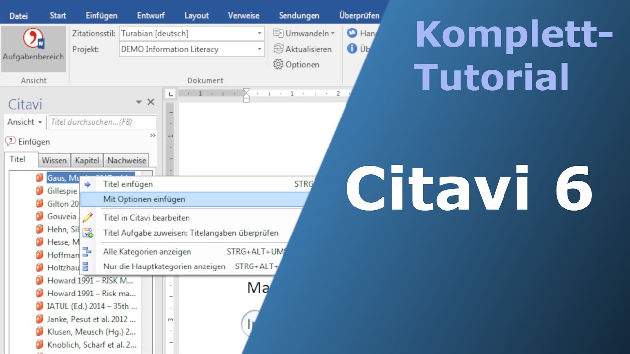 Zitieren mit einem Klick: Citavi