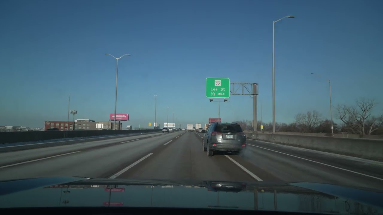 Chicago I-90 Highway Hoffman Estates (No Talk, No Music) 4K POV ASMR