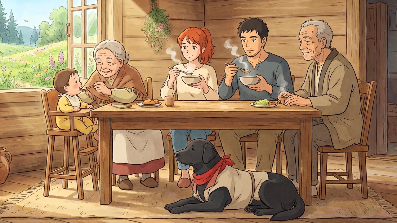 Spring Visit to Grandparents 🌸 Cozy Family Life & Children Playing | Ghibli-Style Video