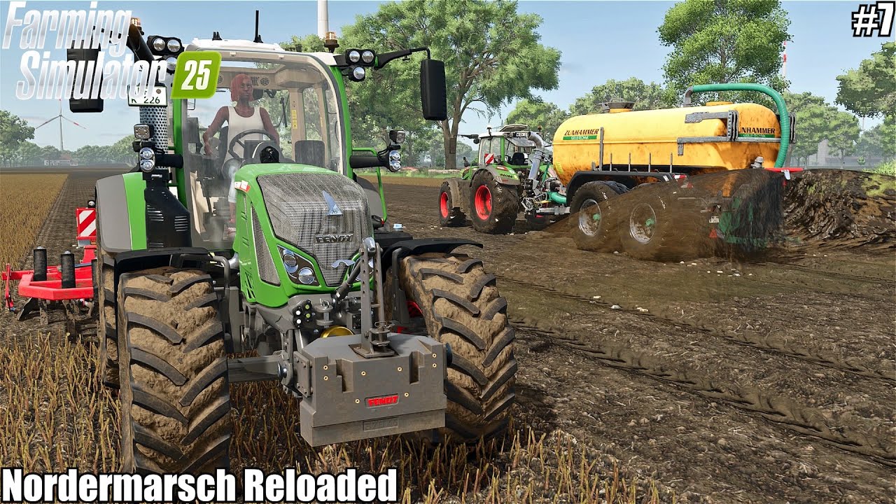 SPREADING SLURRY, WRAPPING GRASS, LOADING BALES AND FEEDING ANIMALS | Nordermarsch Reloaded | 7