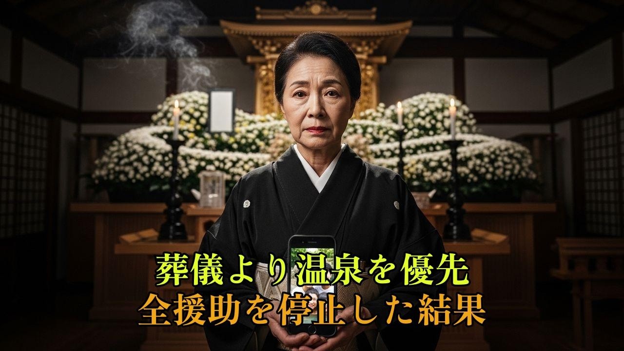 「たかが葬式」夫の葬儀より温泉を優先した息子。援助を全額停止し、半年後に泣きついてきた惨めな姿に...
