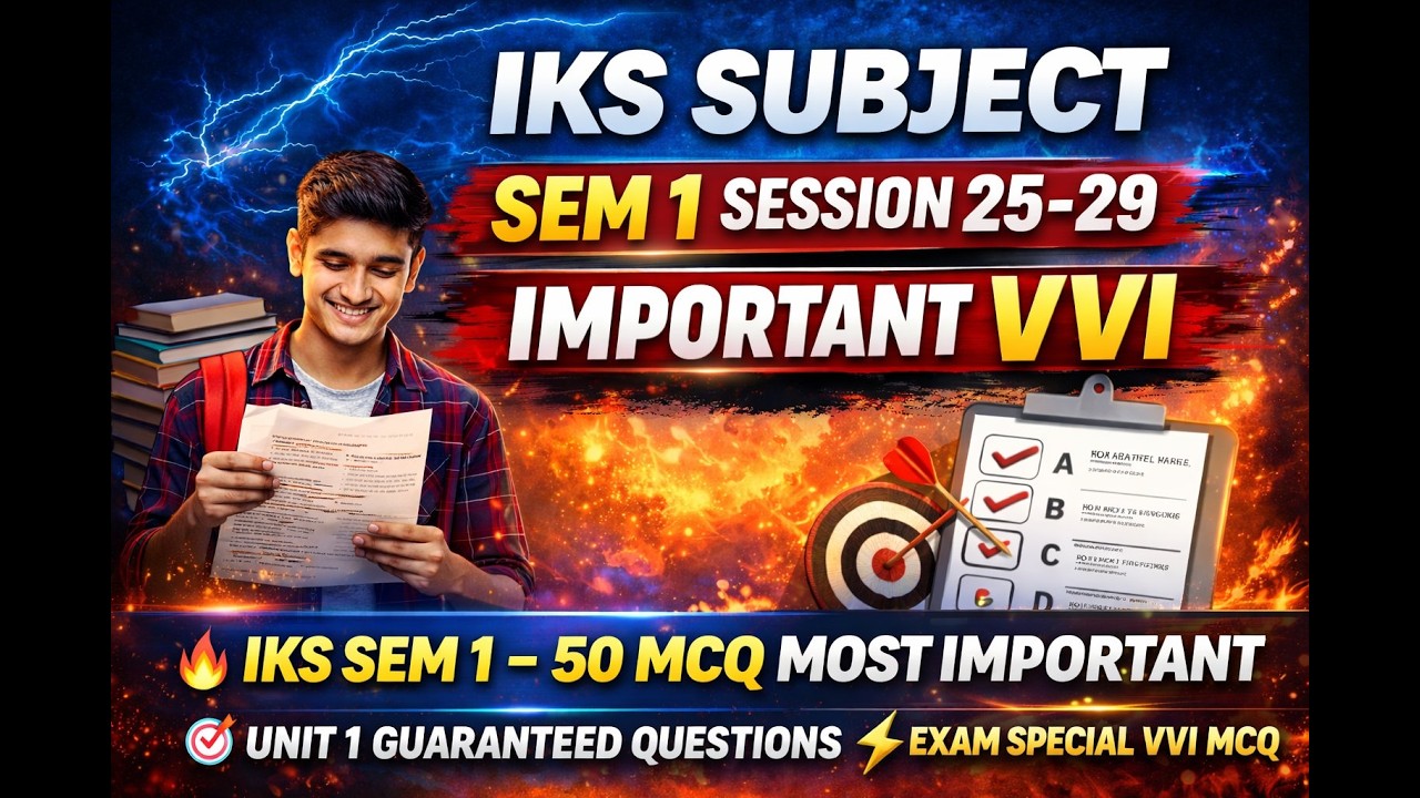 SKMU IKS SEM 1 Unit 1 – 50 MCQ Most Important Questions | Session 2025-29