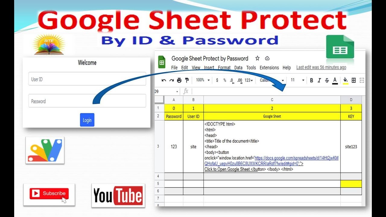 Google Sheet Protect by  Password II Set Password in Google sheet restrict access to a Google sheet