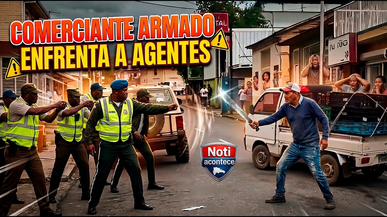 ¡Dios Santo! Comerciante reta a varios agentes de la Digesett con un arma blanca