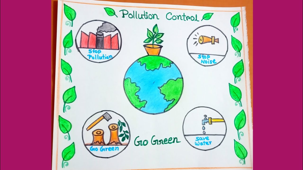National pollution control day poster drawing/No pollution poster drawing/Stop pollution poster easy