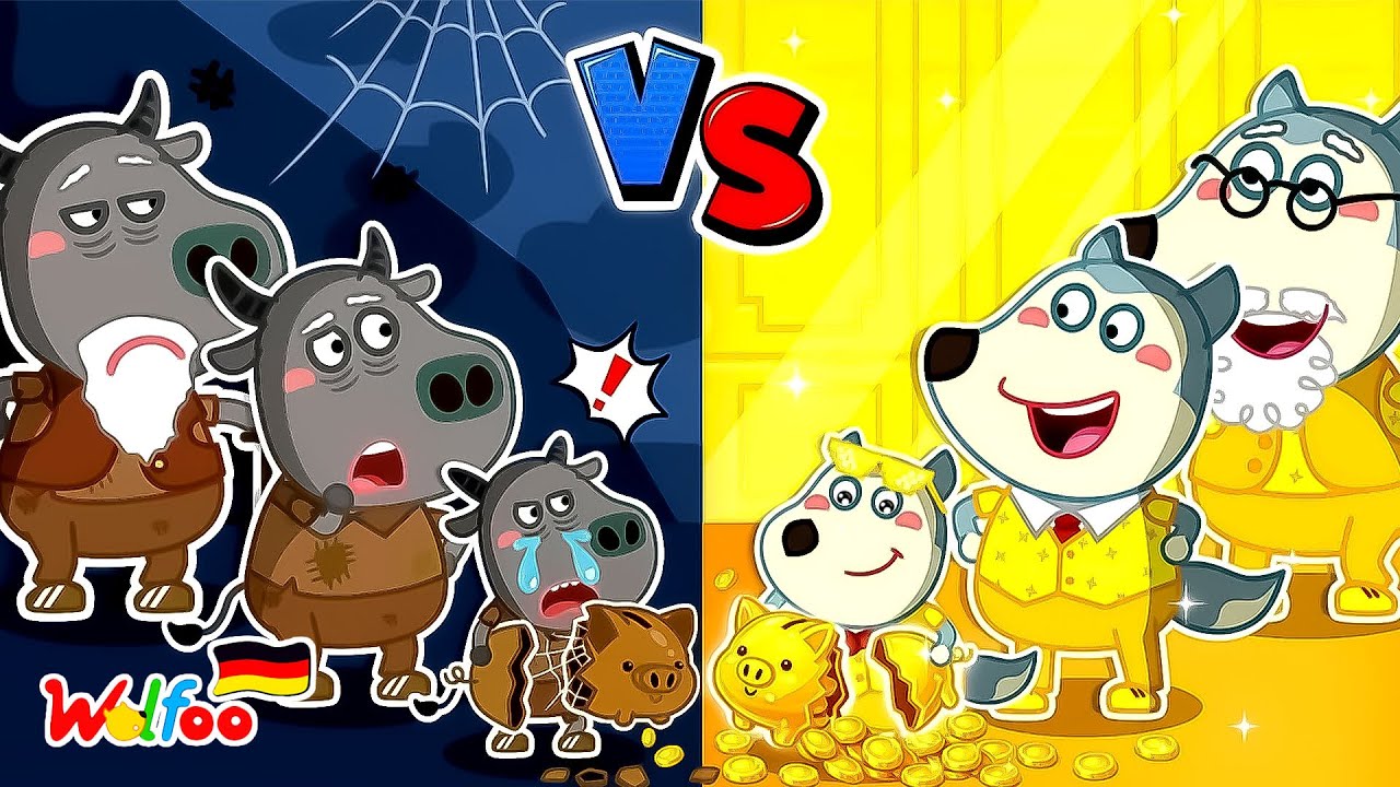 Wolfoo Geschichte 🐺 Abenteuer Sparschwein: Reich vs. Arm 💰 Wie Spart Man Geld? @WolfooDeutsch‬