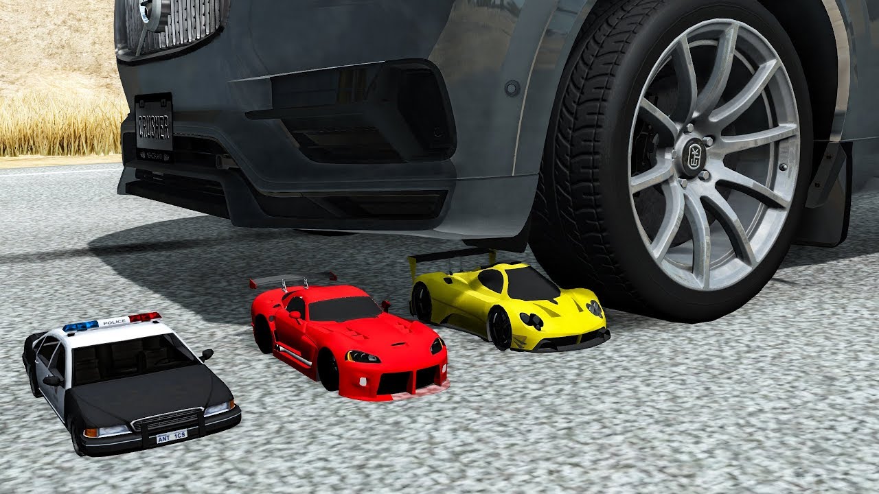 Beamng drive - Real Cars vs Toy Сars crashes #9