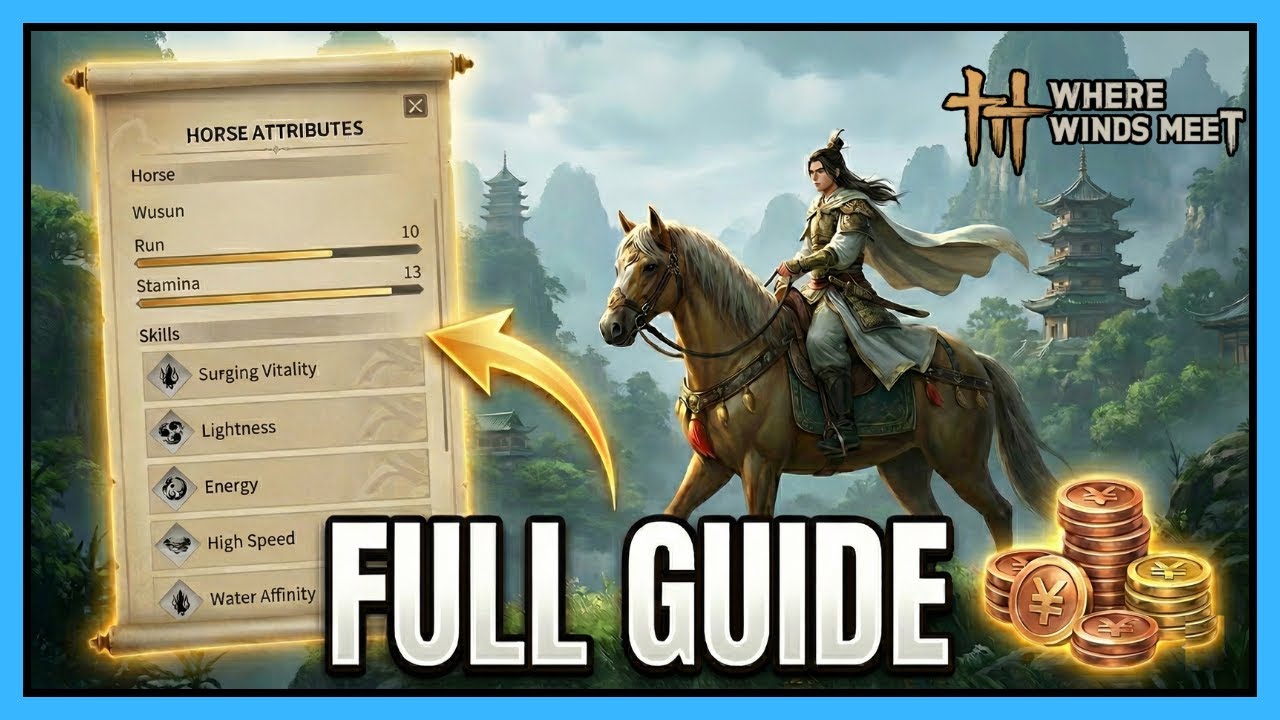 Where Winds Meet Horse Guide: Stats, Skills, Stealing & Selling Explained