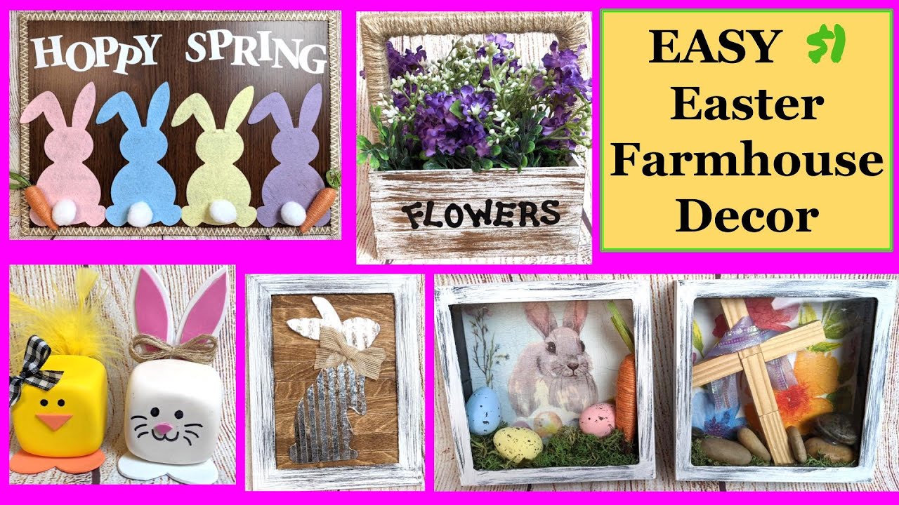 **NEW** 5 EASY (not cheesy) $1 EASTER FARMHOUSE DECOR DIYS 