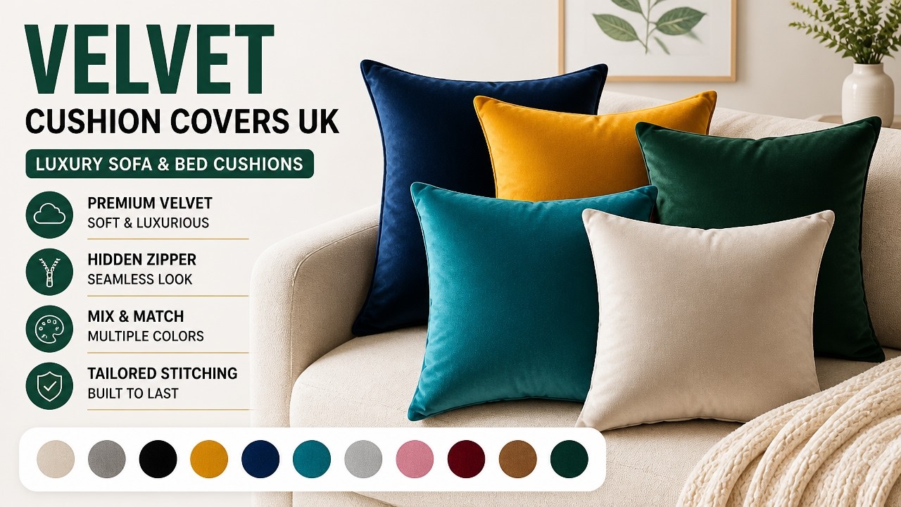 Velvet Cushion Covers UK | Luxury Sofa & Bed Cushions