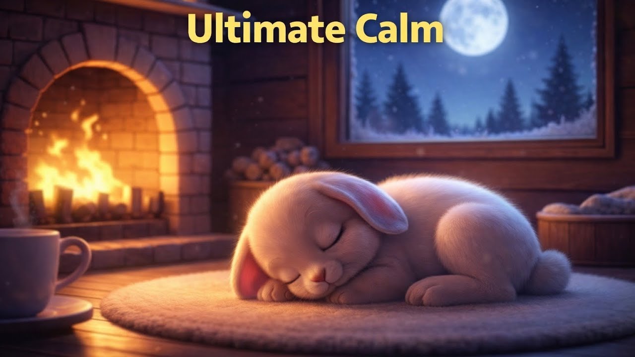 Night Fireplace & Gentle Classical Music 😴 Sleep Better