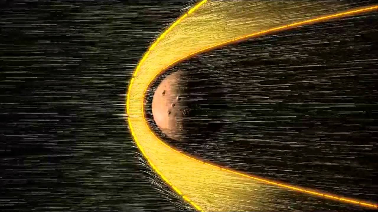 Solar Wind Streifen der Marsatmosph&auml;re