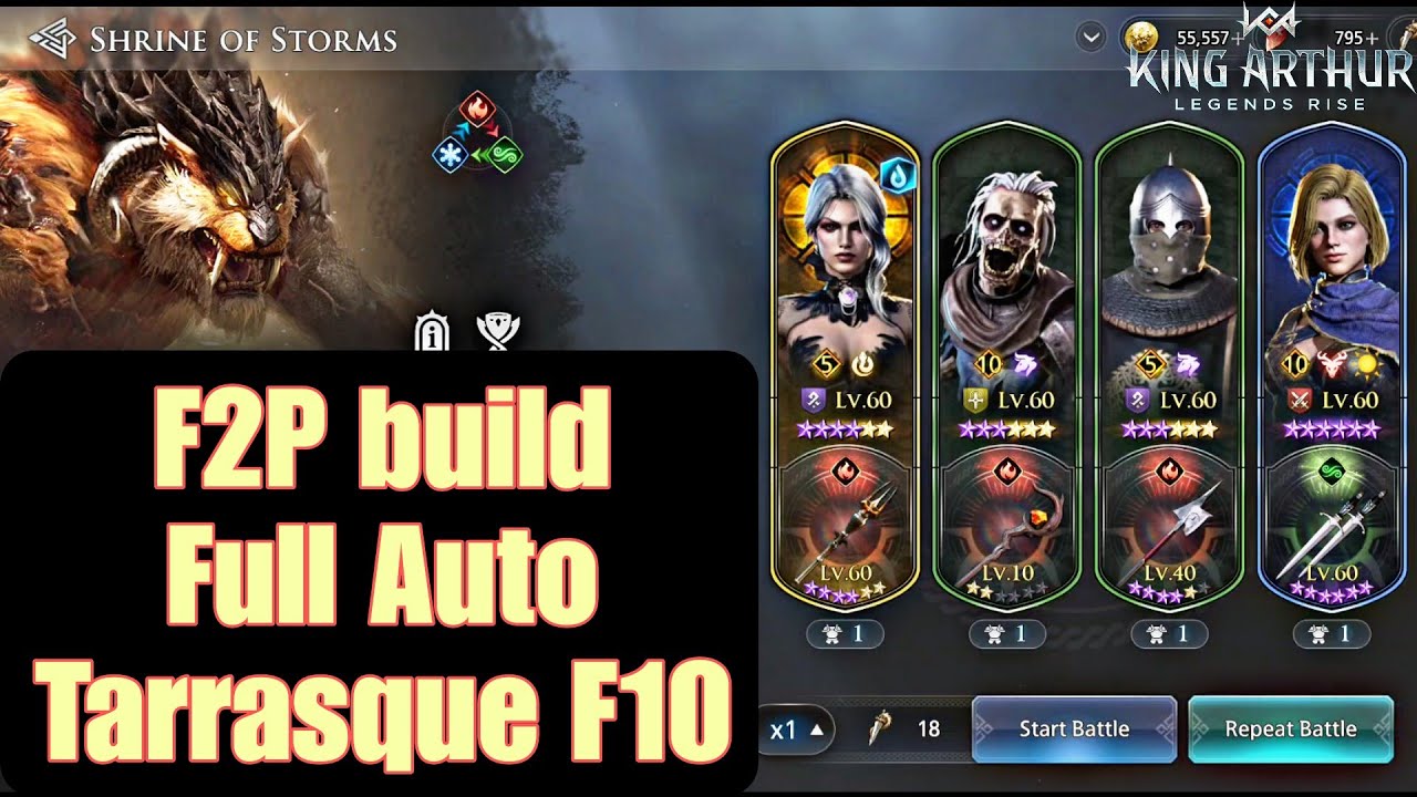 Full Auto Tarrasque Floor 10 (Djerit and Bulk Combo) - King Arthur Legends Rise