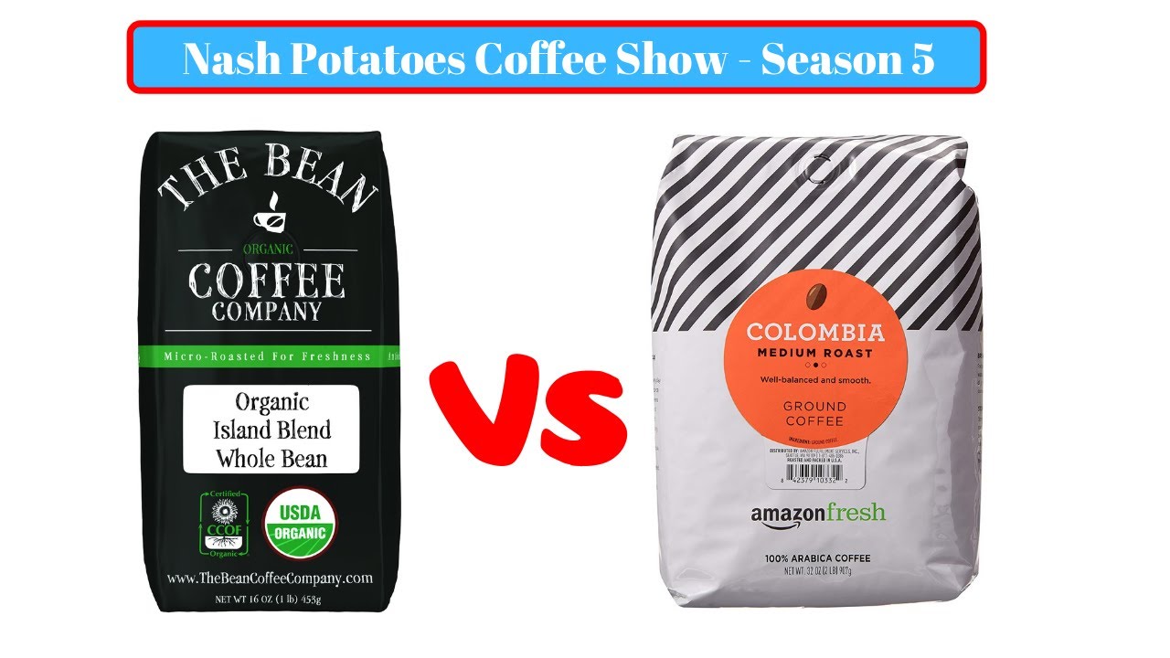 The Bean Coffee Company Organic Island Blend vs AmazonFresh Colombia