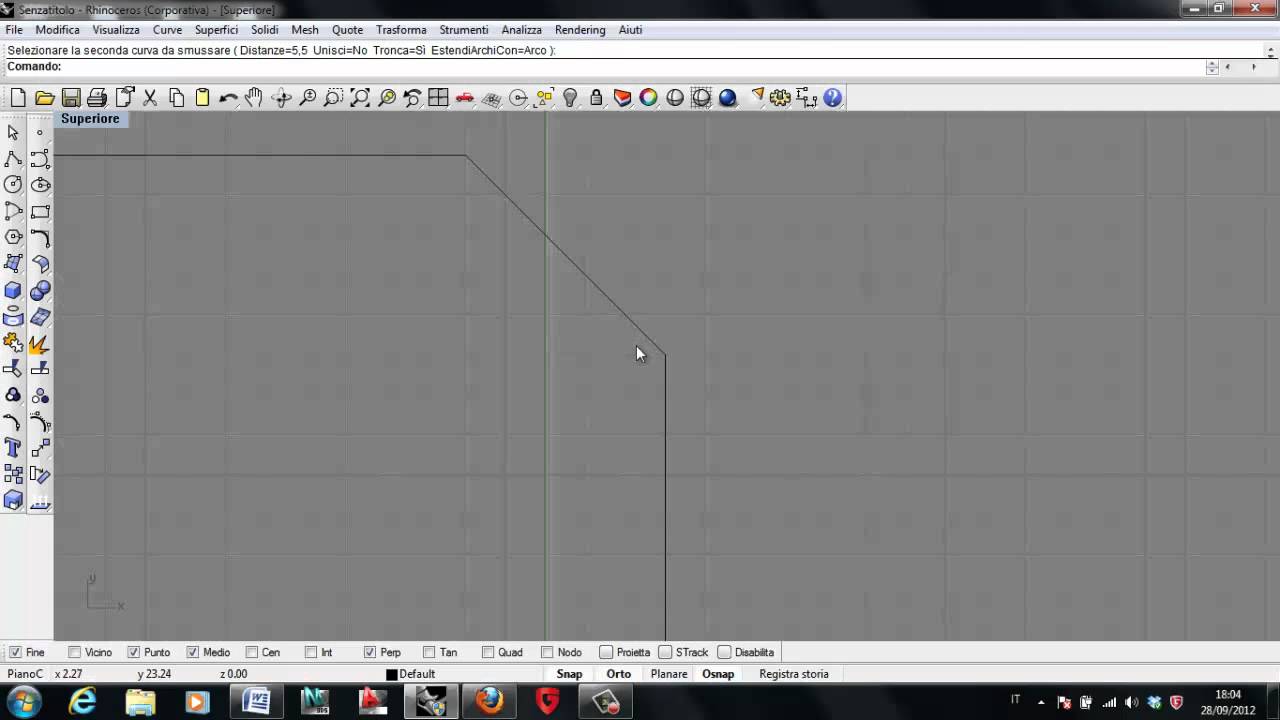 Tutorial completo Rhinoceros 04 - Estendi, raccordo, smusso, offset