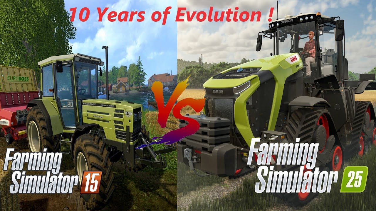 Farming Simulator 25 vs Farming Simulator 15 - 10 years of evolution ! Gameplay Comparison.
