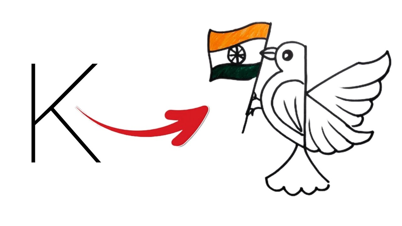 Beutiful Bird Drawing from Latter Kkkkkk / Easy Bird Drawing 😍 please subscribe to my channel 