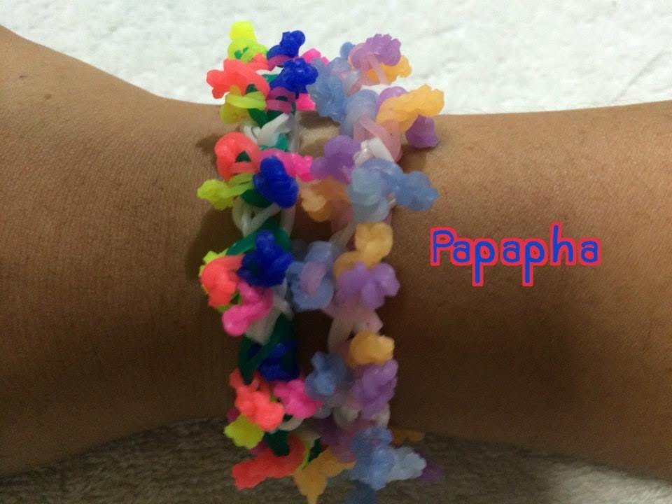 คลิปสอนถักหนังยาง rainbow loom ฟรุ้งฟริ้ง บ้าบอ By Papapha Thailand