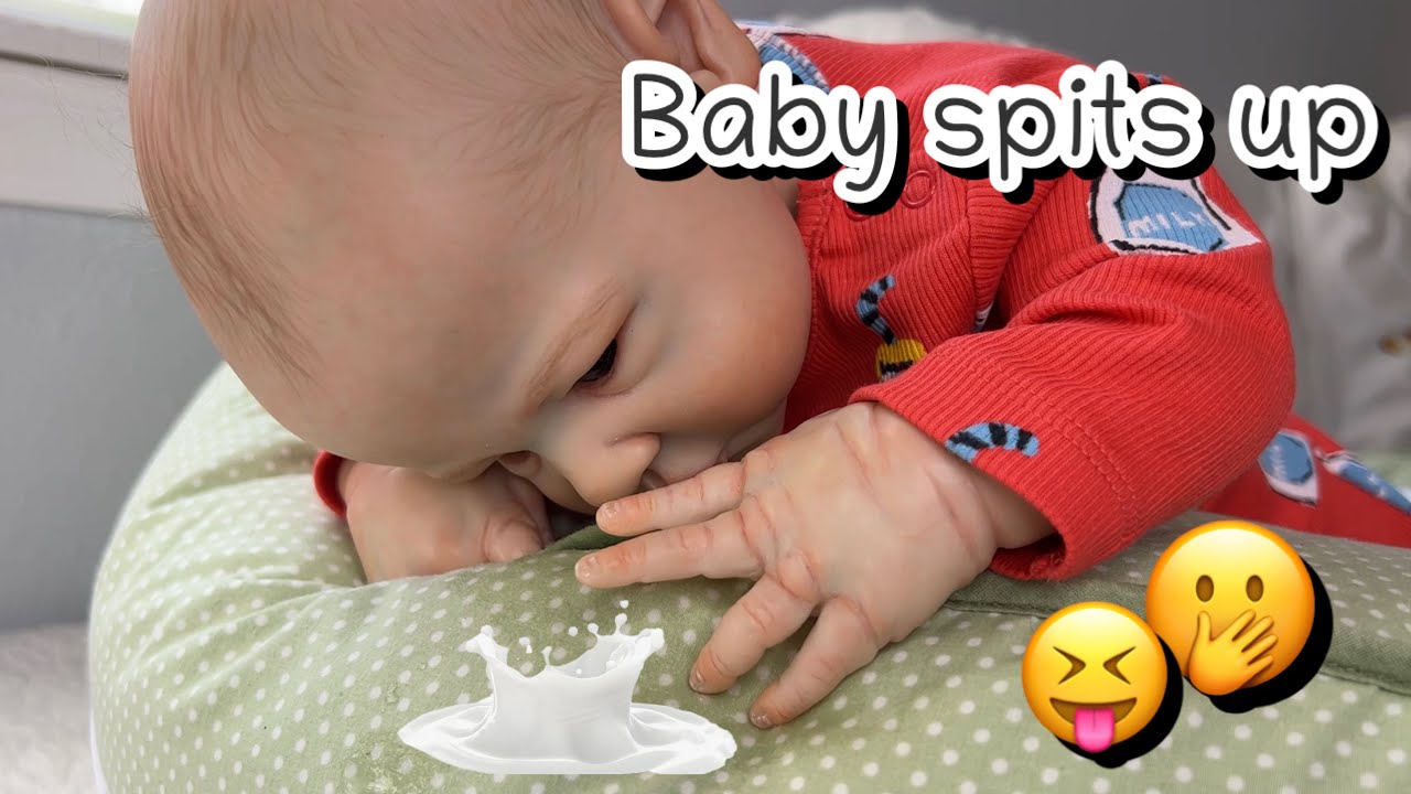Newborn baby spits up and has to be changed | reborn role play | reborn videos