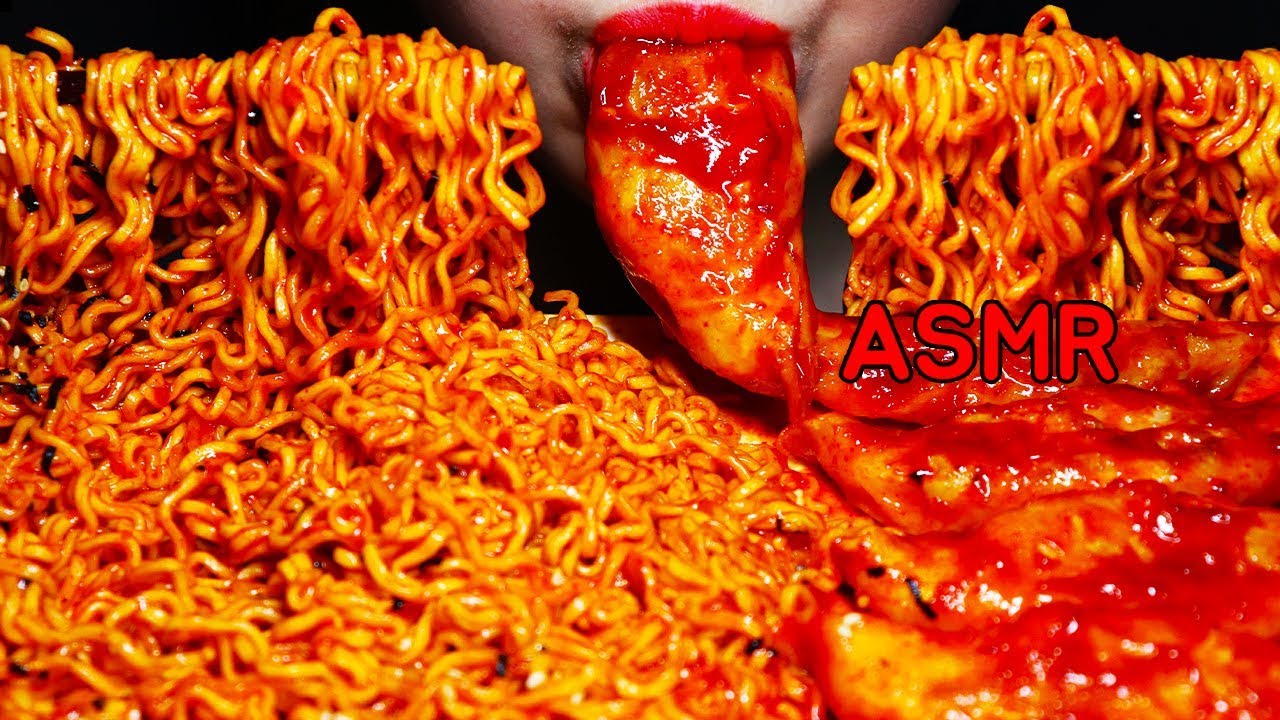 ASMR मसालेदार नूडल्स और पकौड़ी Ramen dan Pangsit Pedas fire noodles and Gyoza Dumplings 불닭볶음면과 당면만두