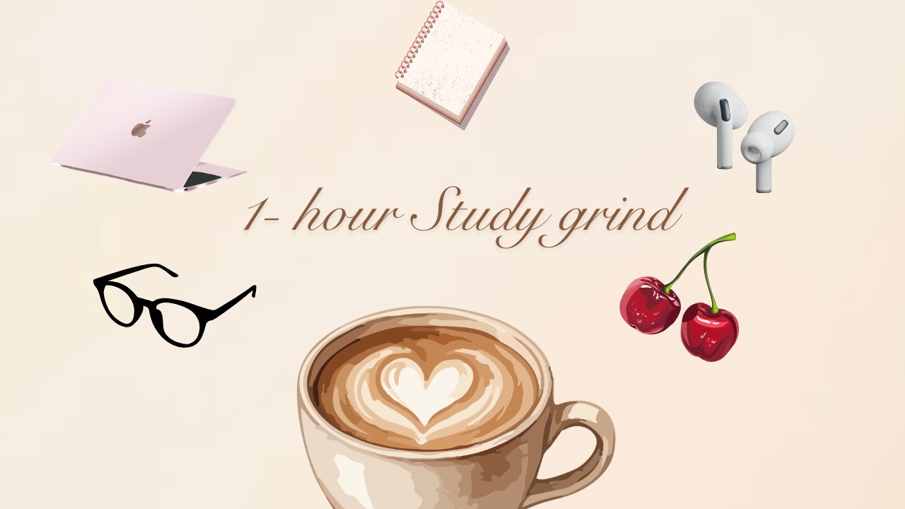 Study With Me for 1 Hour (No Breaks) – Let’s Be Productive Together 📚