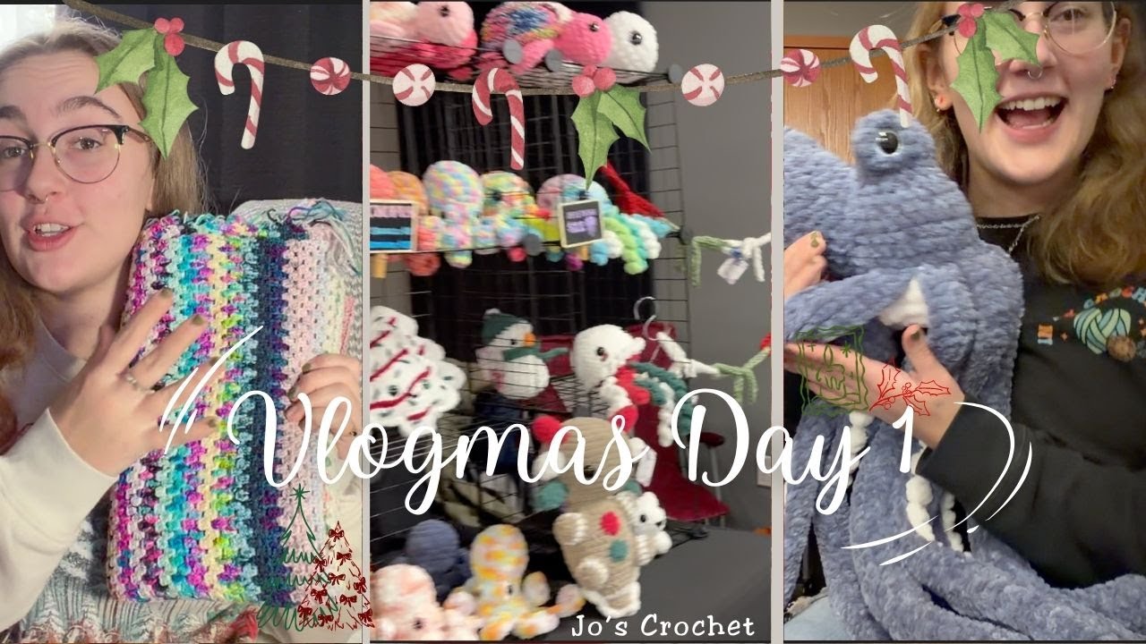 Market Clips + Vlogmas Goals 🎅🏼 | Vlogmas Day 1 🎄 | Crochet Small Business Vlog 🧶
