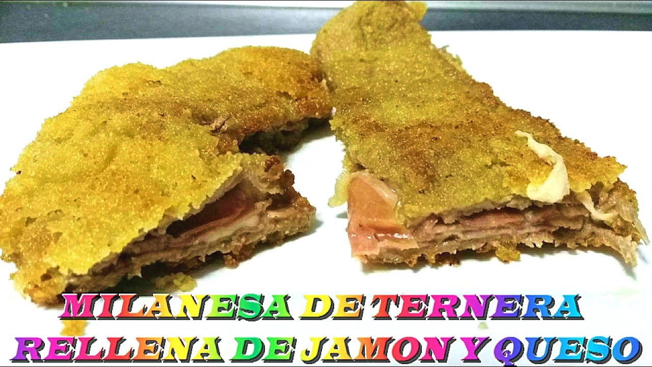 MILANESA RELLENA de ternera y jamon serrano #RECETA