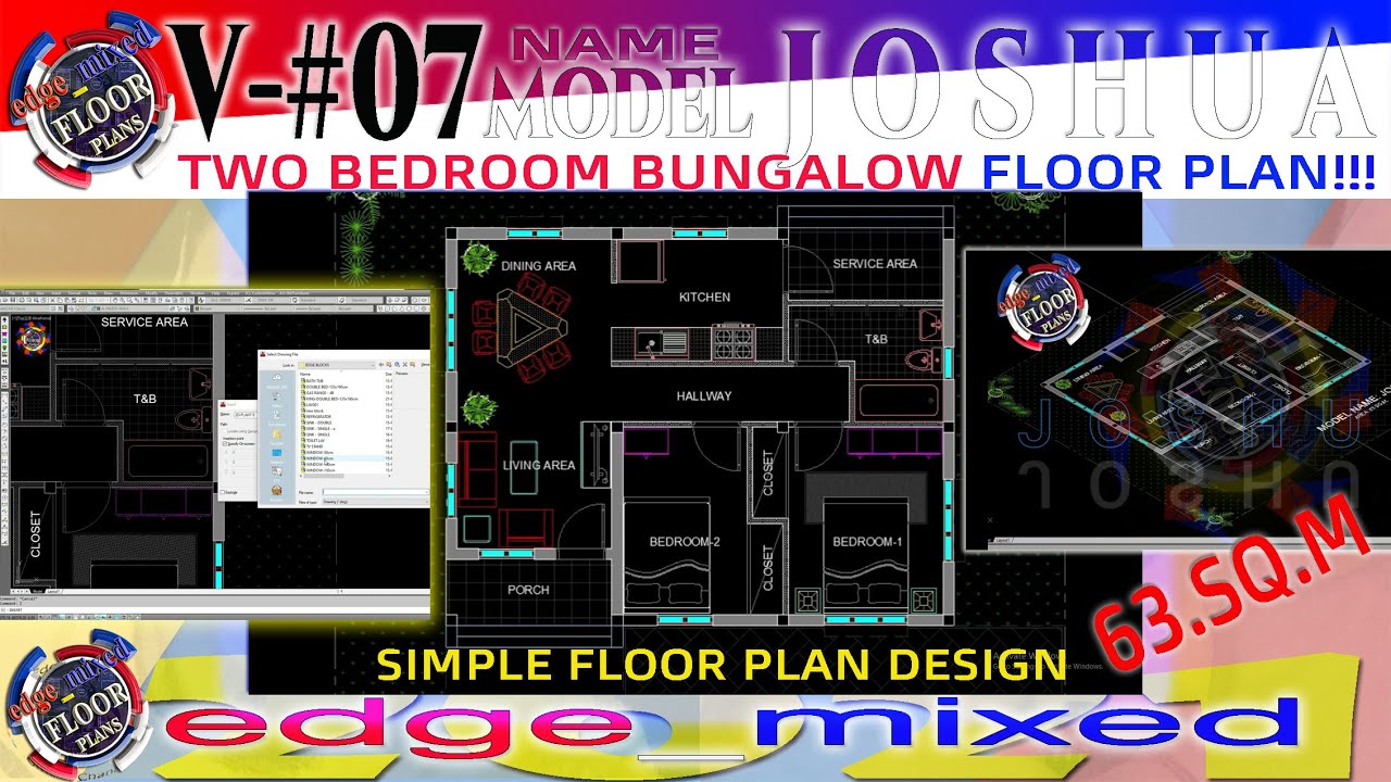 JOSHUA-Two Bedrooms Simple Floorplan-Small Houseplan