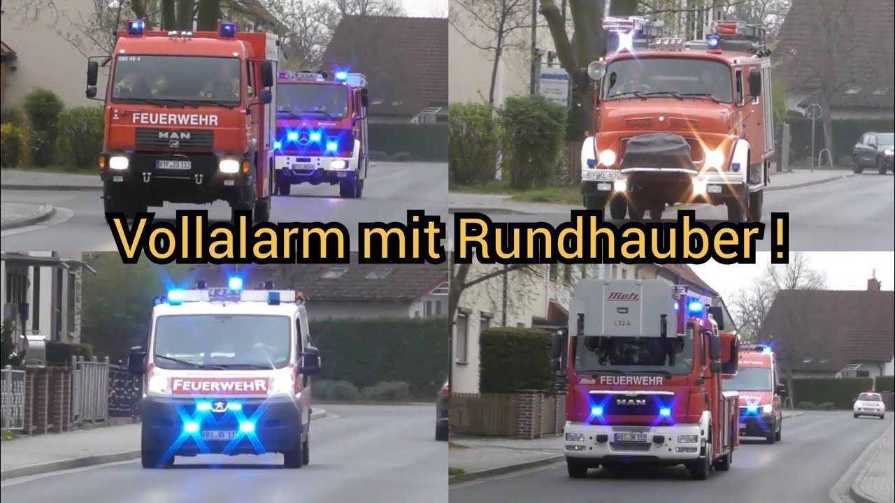 Vollalarm - Rundhauber zum Karsamstag im Großeinsatz - Einsatzfahrten in Sandersdorf - Brand-Geb.