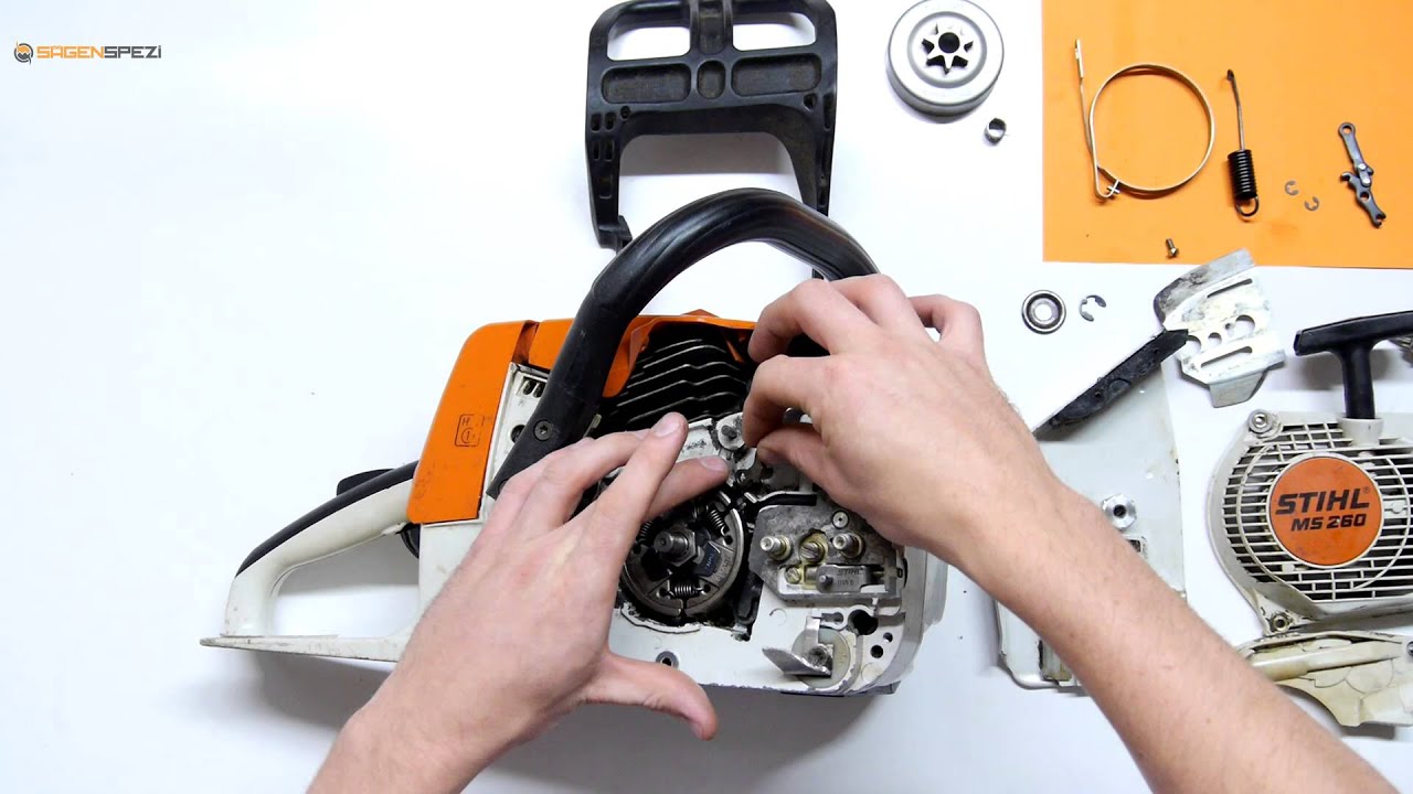 Kettenbremsmechanik (Kettenbremse) austauschen bei einer Stihl Motors&auml;ge
