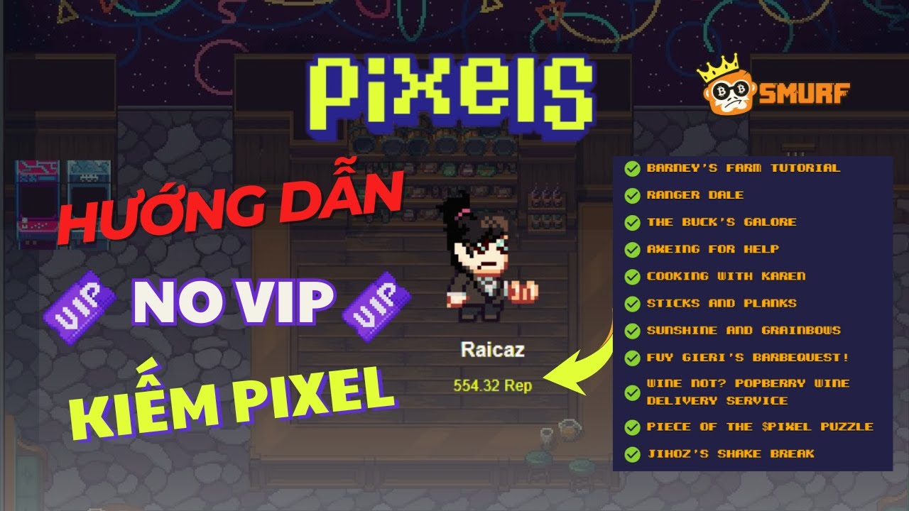 PIXELS GAME NFT | Hướng dẫn người mới tăng điểm Trust/Reputation để Kiếm $Pixel - Bán coin miễn phí