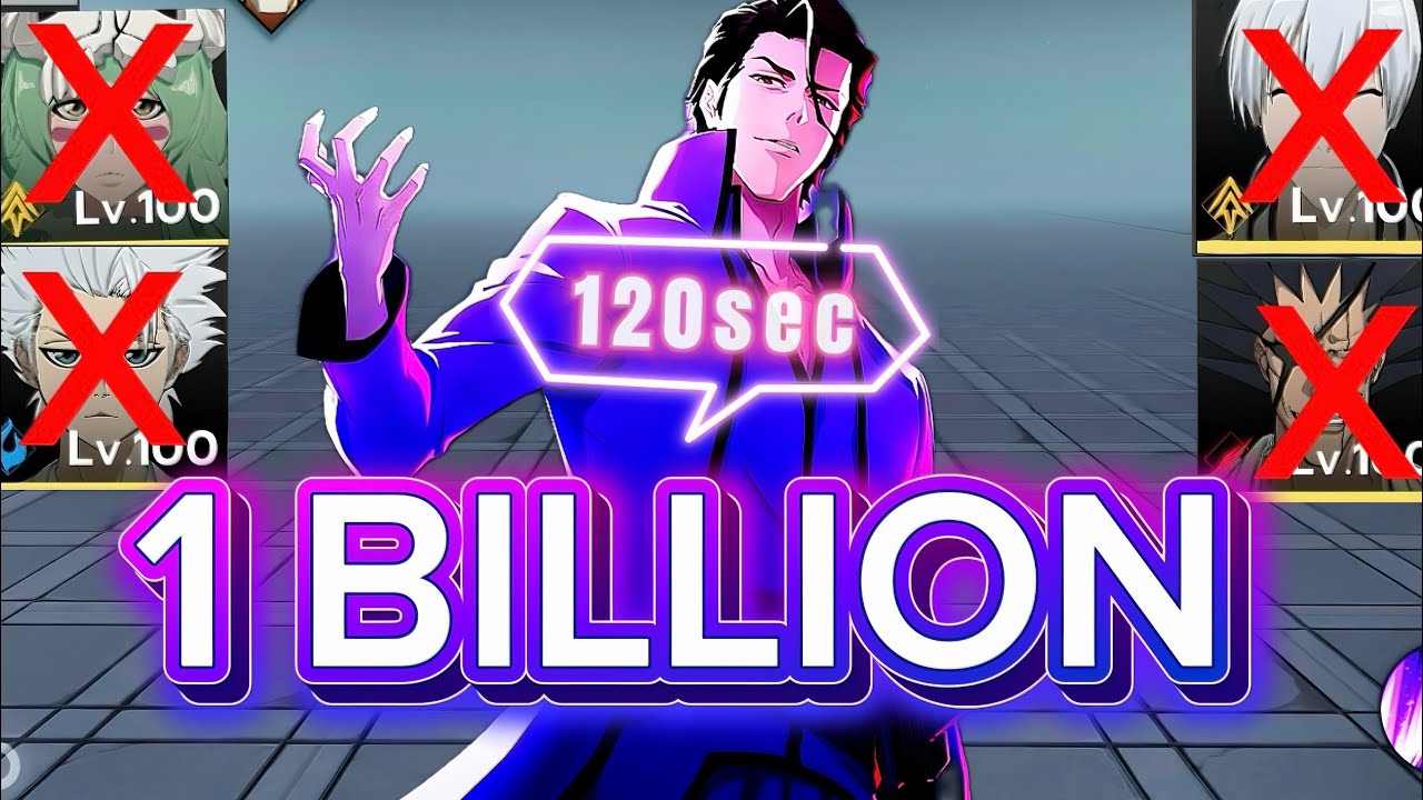 AIZEN 1.BILLION DAMAGE WITH SUPPORTS ONLY - BLEACH SOUL RESONANCE - B6