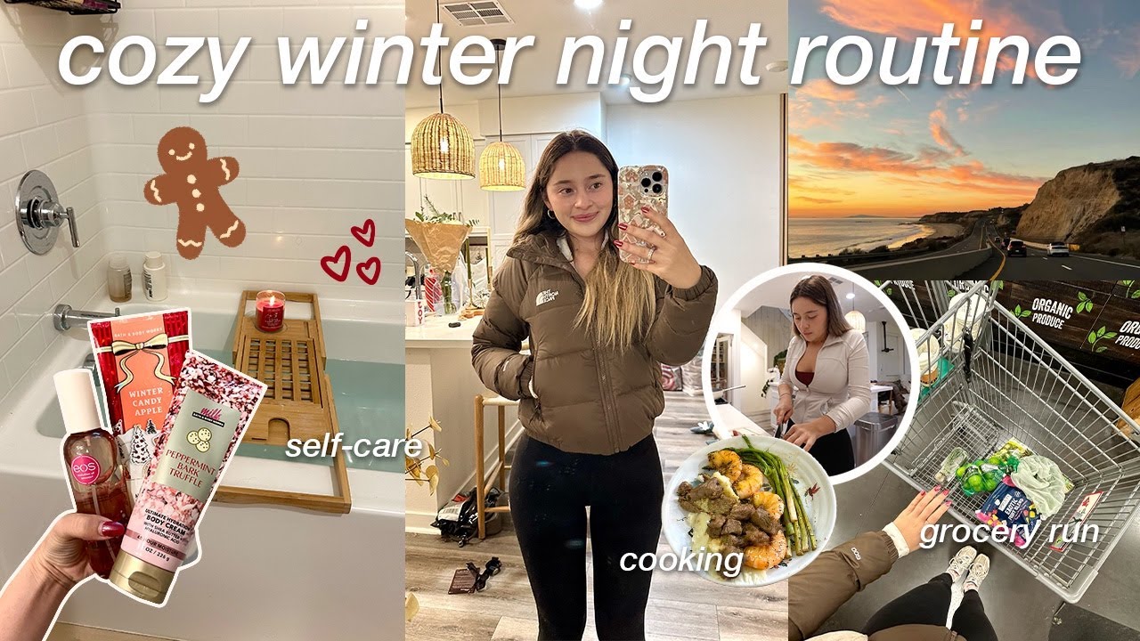 my 3PM afternoon/night routine during winter  | *realistic* grocery restock & snow ⛄️ 