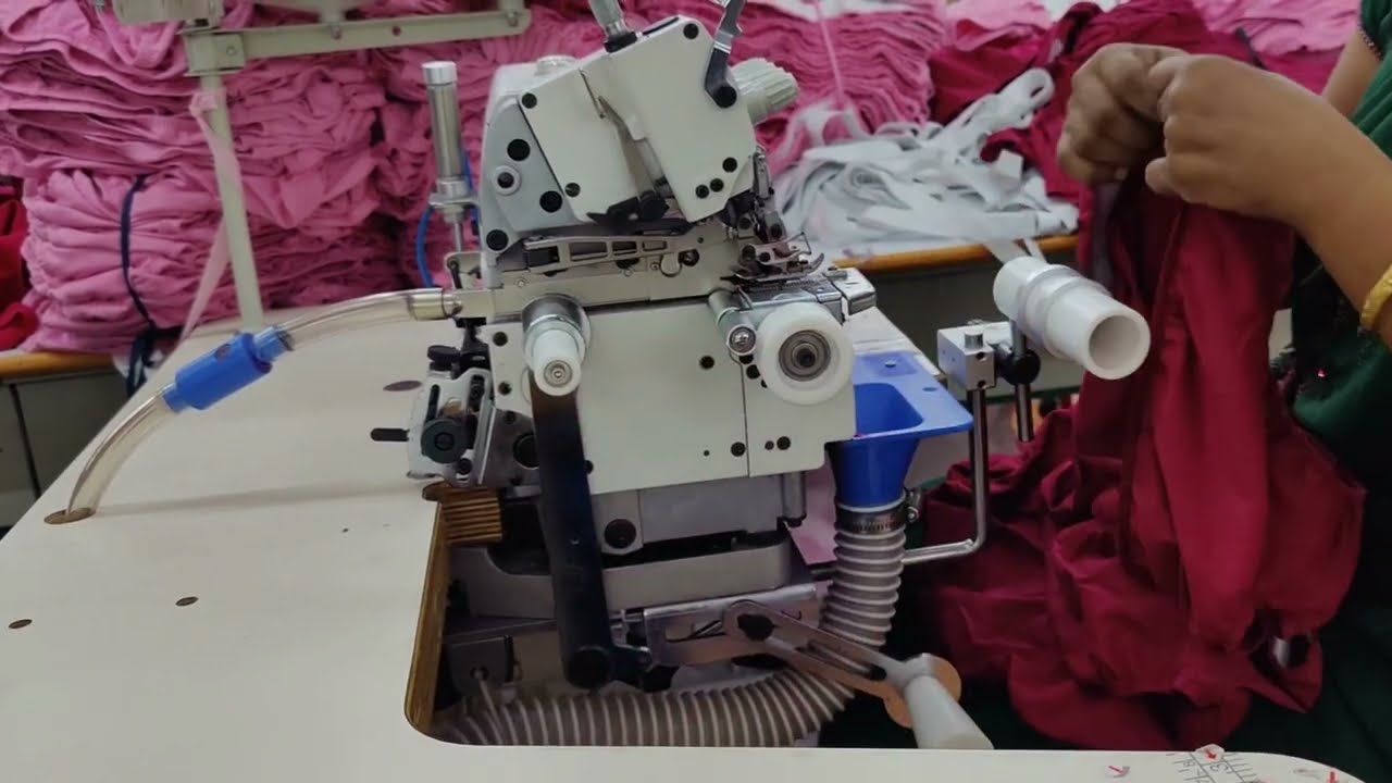 Elastic attach Cylinder bed Overlock & Elastic covering Flatlock Puller Machine | #kansaispecial