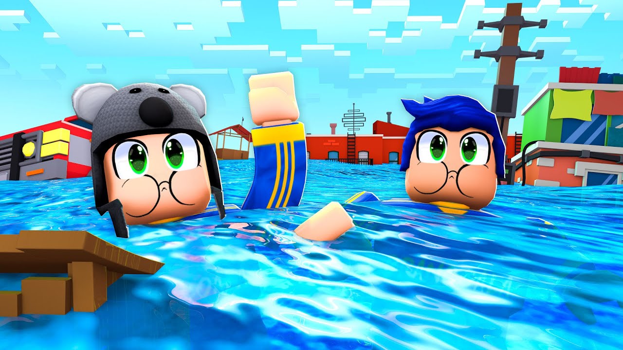 CUIDADO COM A ENCHENTE NO ROBLOX FLOOD ESCAPE - Brancoala Games