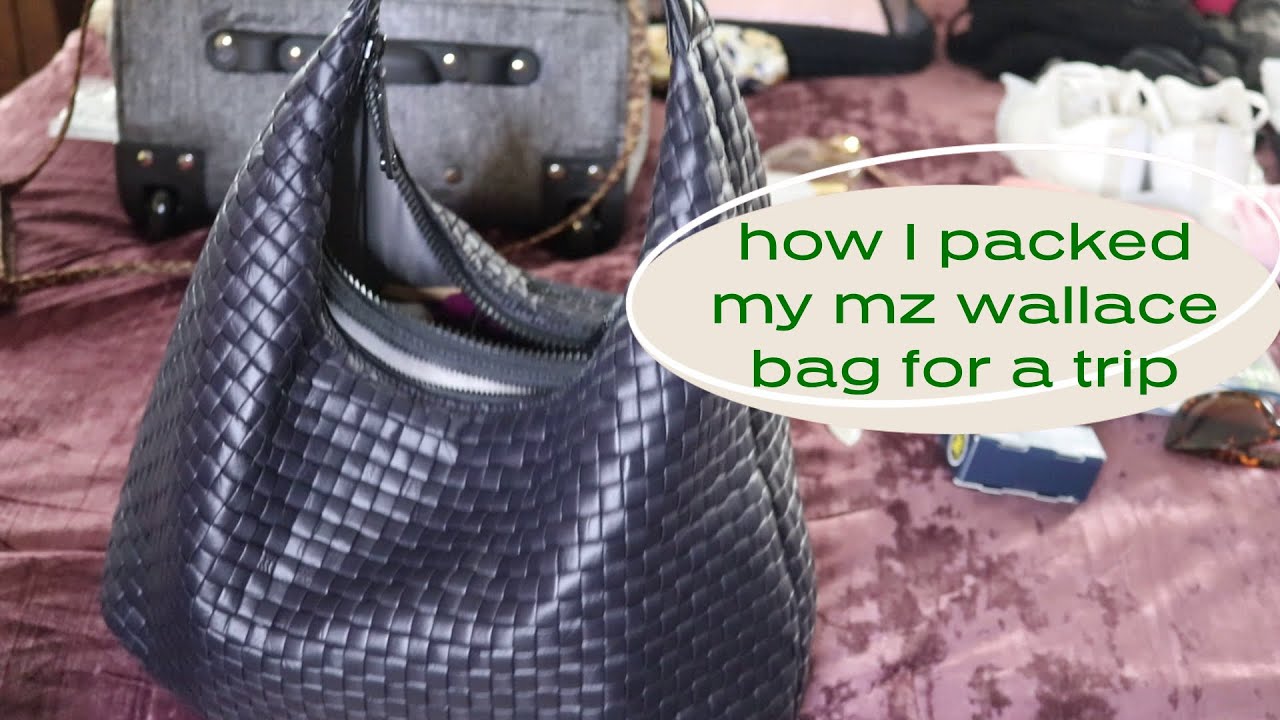 MZ WALLACE WOVEN LARGE BLACK SHOULDER BAG...PACKING FOR A TRIP