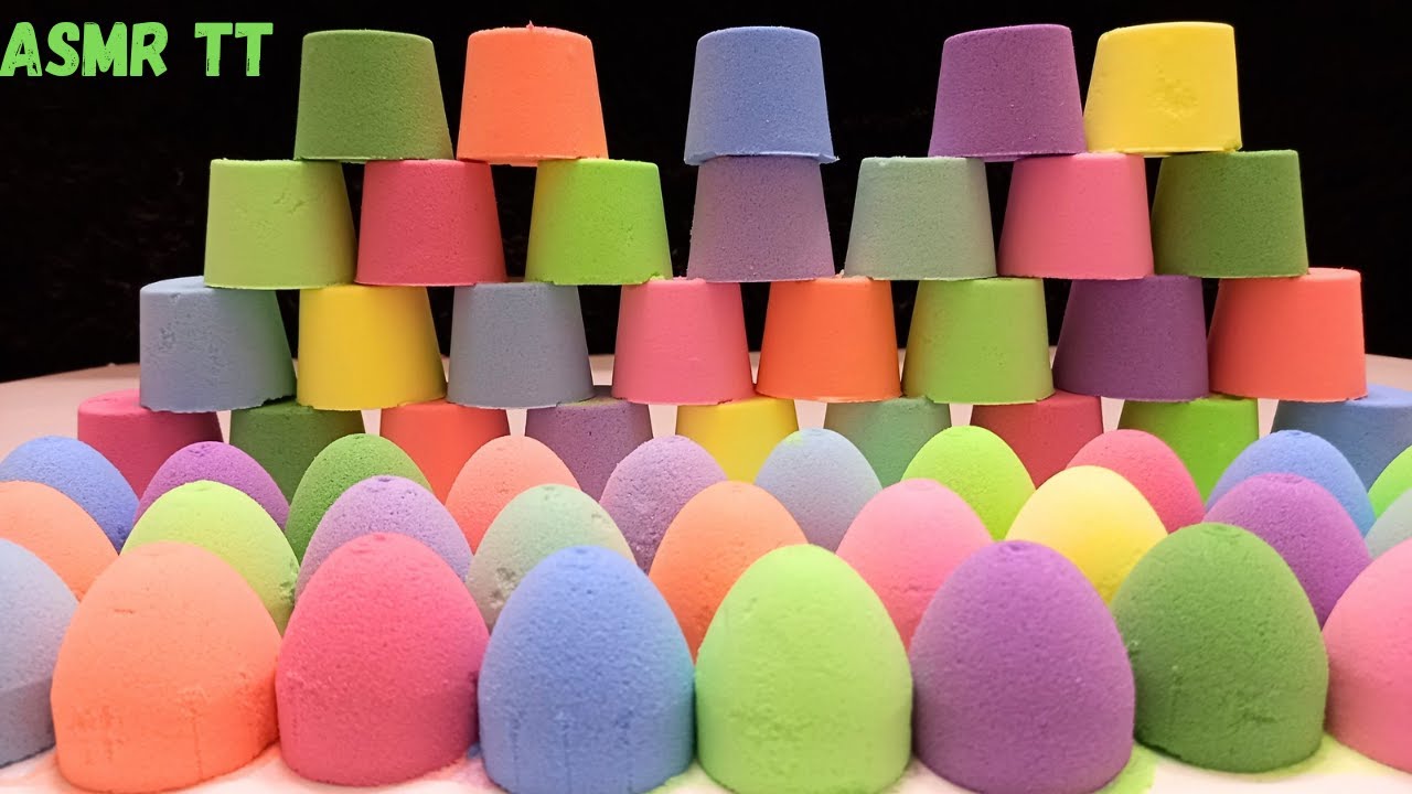 baking soda crush asmr |rainbow color|