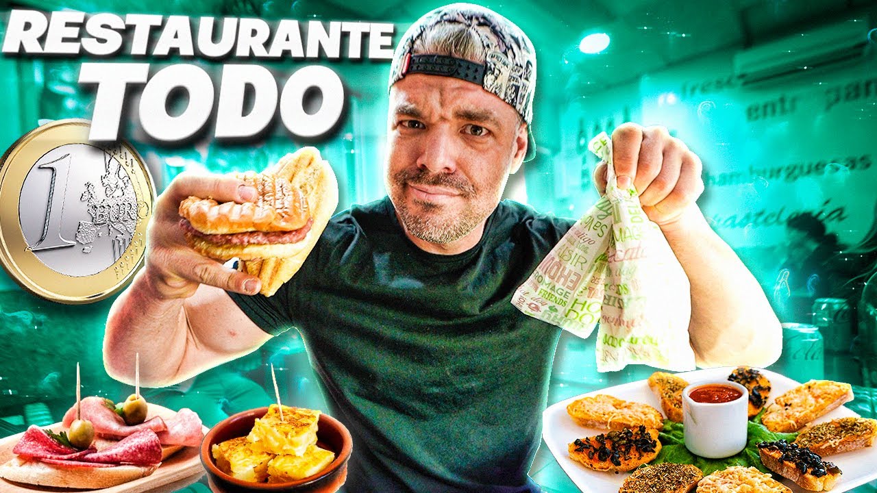 EL VIRAL RESTAURANTE QUE VENDE TODO POR 1 EURO! *LA COMIDA Y BEBIDA M&Aacute;S BARATA DE ESPA&Ntilde;A* TODO A 1&euro;