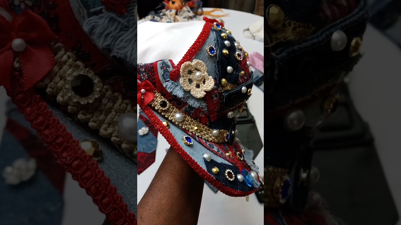 Men Tie used on junk hat for a country flare #menties #junkhats #crafty #christianavenuetreasures