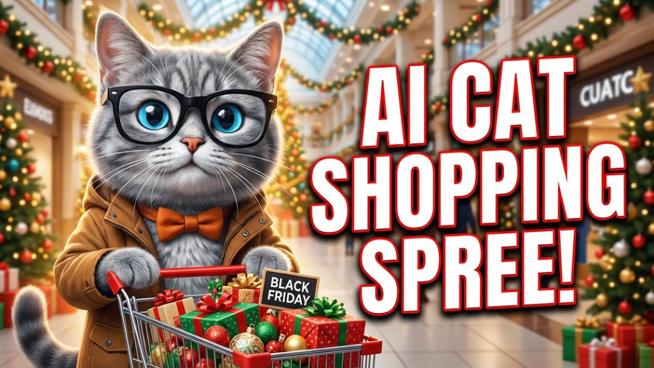 Kitten's Black Friday Adventure Gets OUT OF CONTROL! 🤣🛒 #aicat #cat #cute #kitten