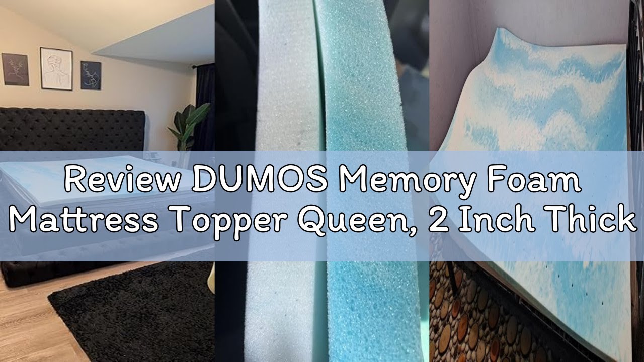 Review DUMOS Memory Foam Mattress Topper Queen, 2 Inch Thick Gel Infused Bed Toppers for Queen Size