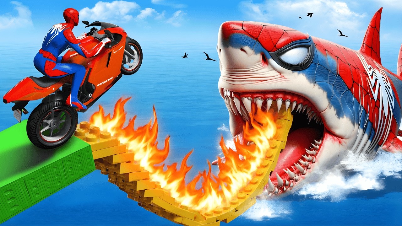 Spider-Man Rescue iron man vs venom on McQueen Bridge l Epic GTA 5 Superhero Battle with batman