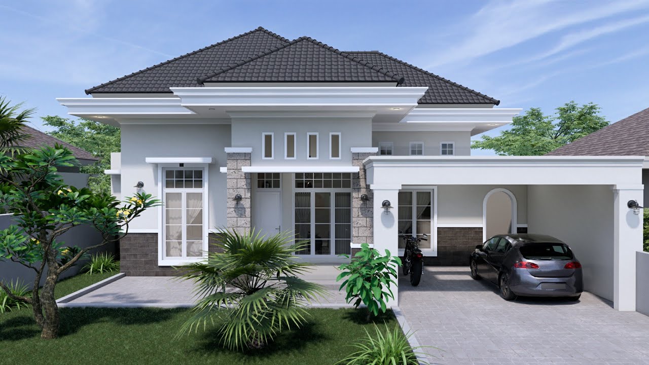 Desain rumah 12 x 9 meter dengan 3 Kamar tidur